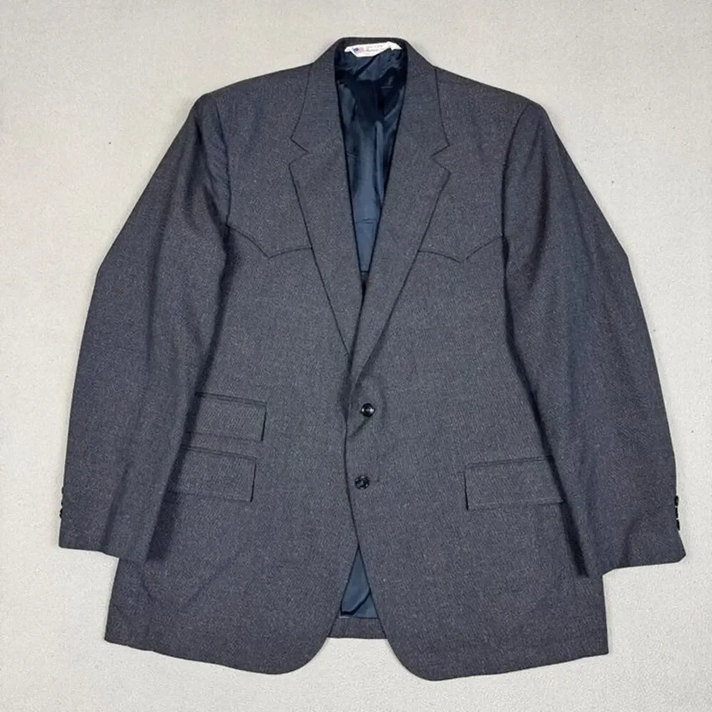 Vintage Prestige West Dons Western Wear Blazer Jacket 48L Mens USA